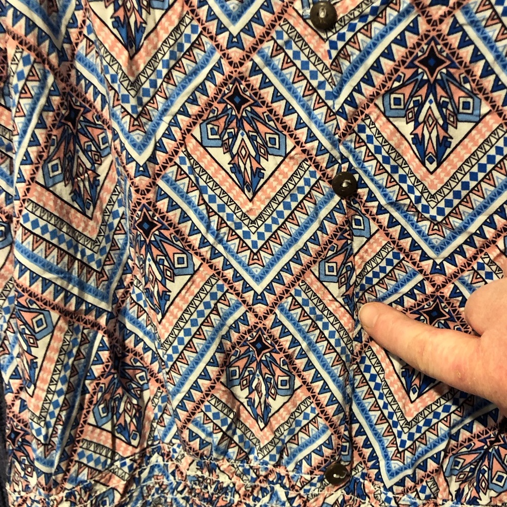 Shosho boho Maxi Dress blue pink size large - Picture 5 of 11
